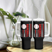 Patriotic Baseball American Flag Tumbler With Handle Sports Lover Gift