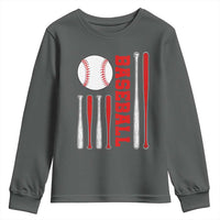 Patriotic Baseball American Flag Youth Sweatshirt Sports Lover Gift - Wonder Print Shop