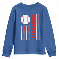 Patriotic Baseball American Flag Youth Sweatshirt Sports Lover Gift - Wonder Print Shop