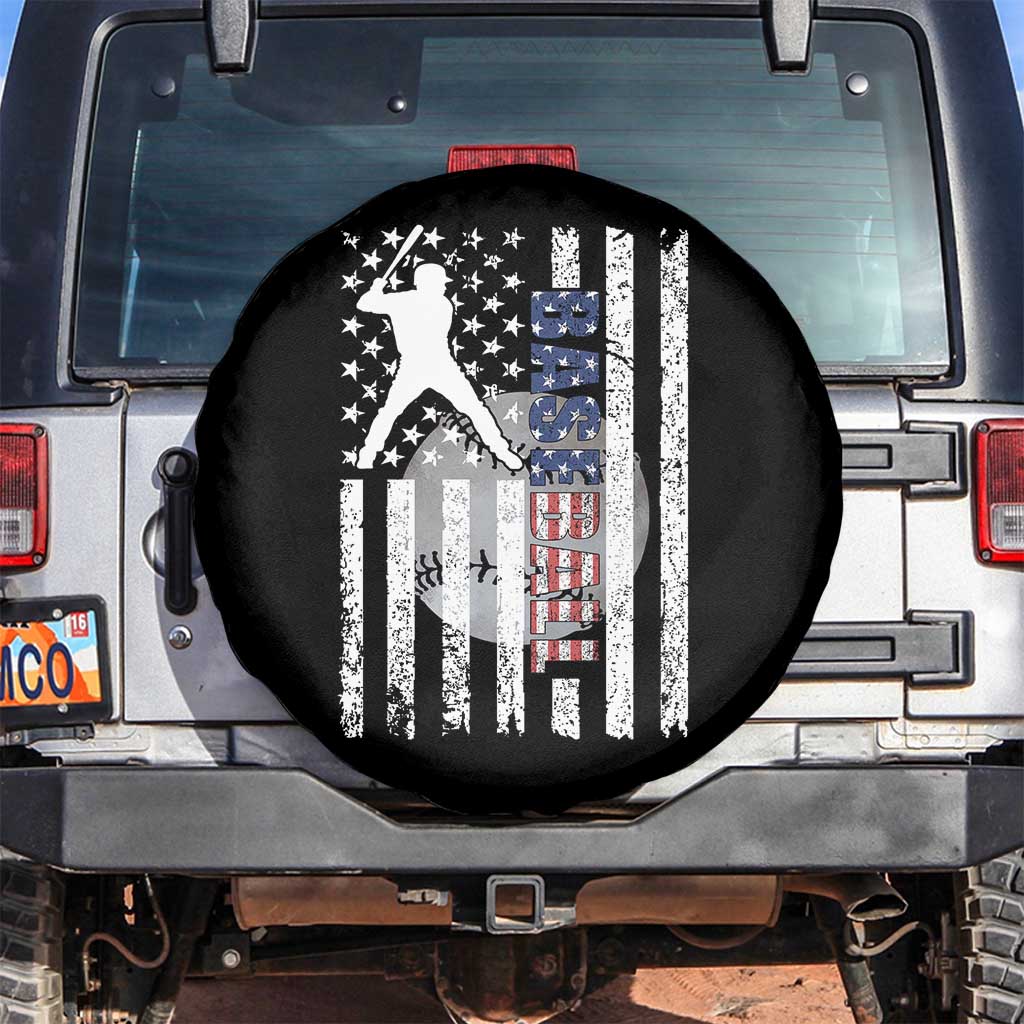 Patriotic Baseball Lover Spare Tire Cover USA American Flag Gift - Wonder Print Shop
