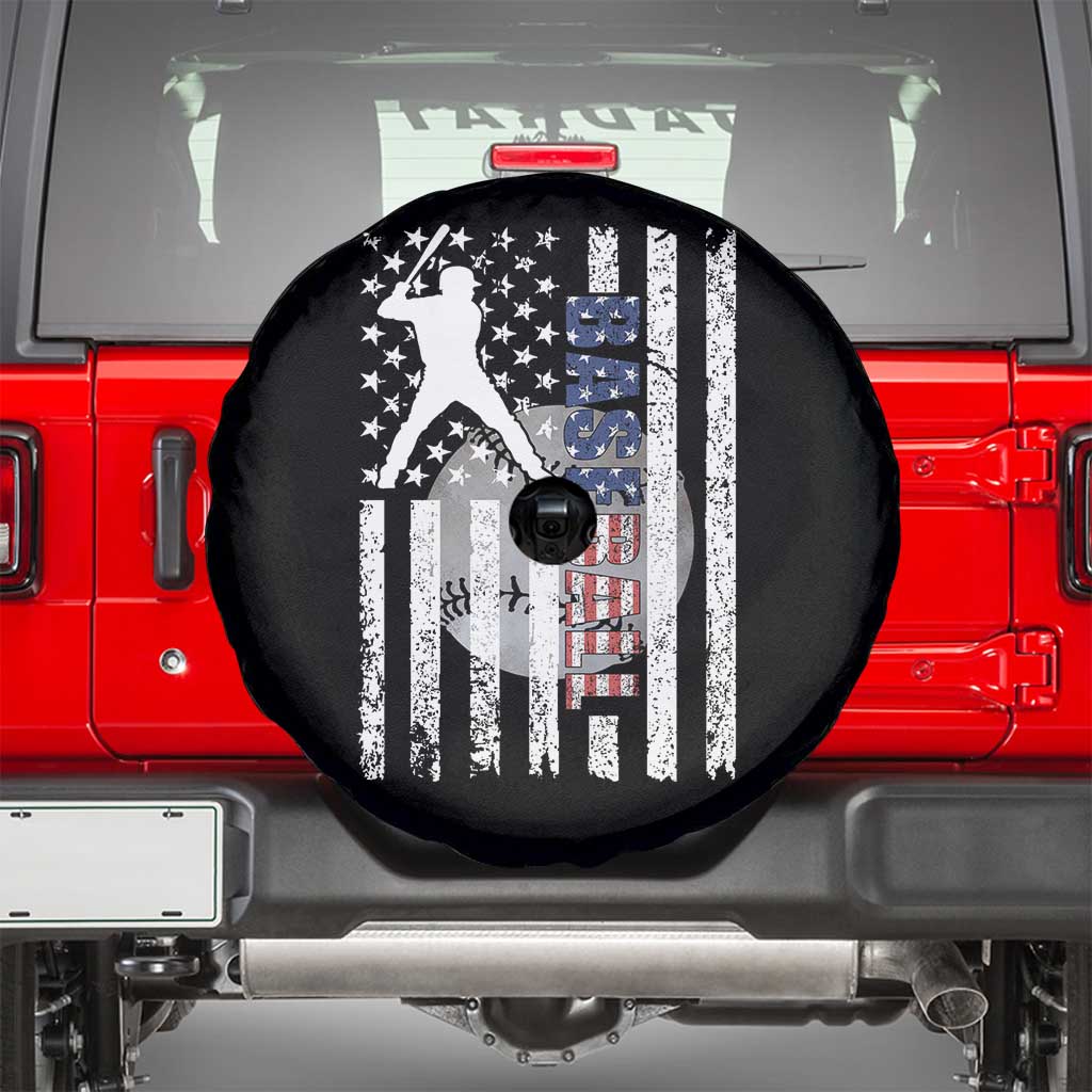 Patriotic Baseball Lover Spare Tire Cover USA American Flag Gift - Wonder Print Shop
