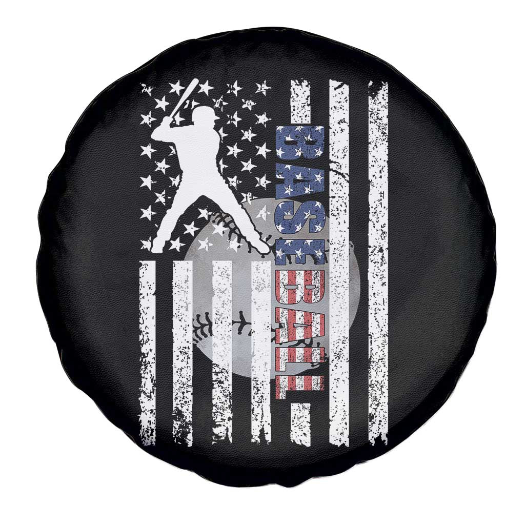 Patriotic Baseball Lover Spare Tire Cover USA American Flag Gift - Wonder Print Shop