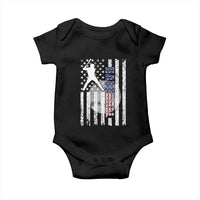 Patriotic Baseball Lover Baby Onesie USA American Flag Gift - Wonder Print Shop