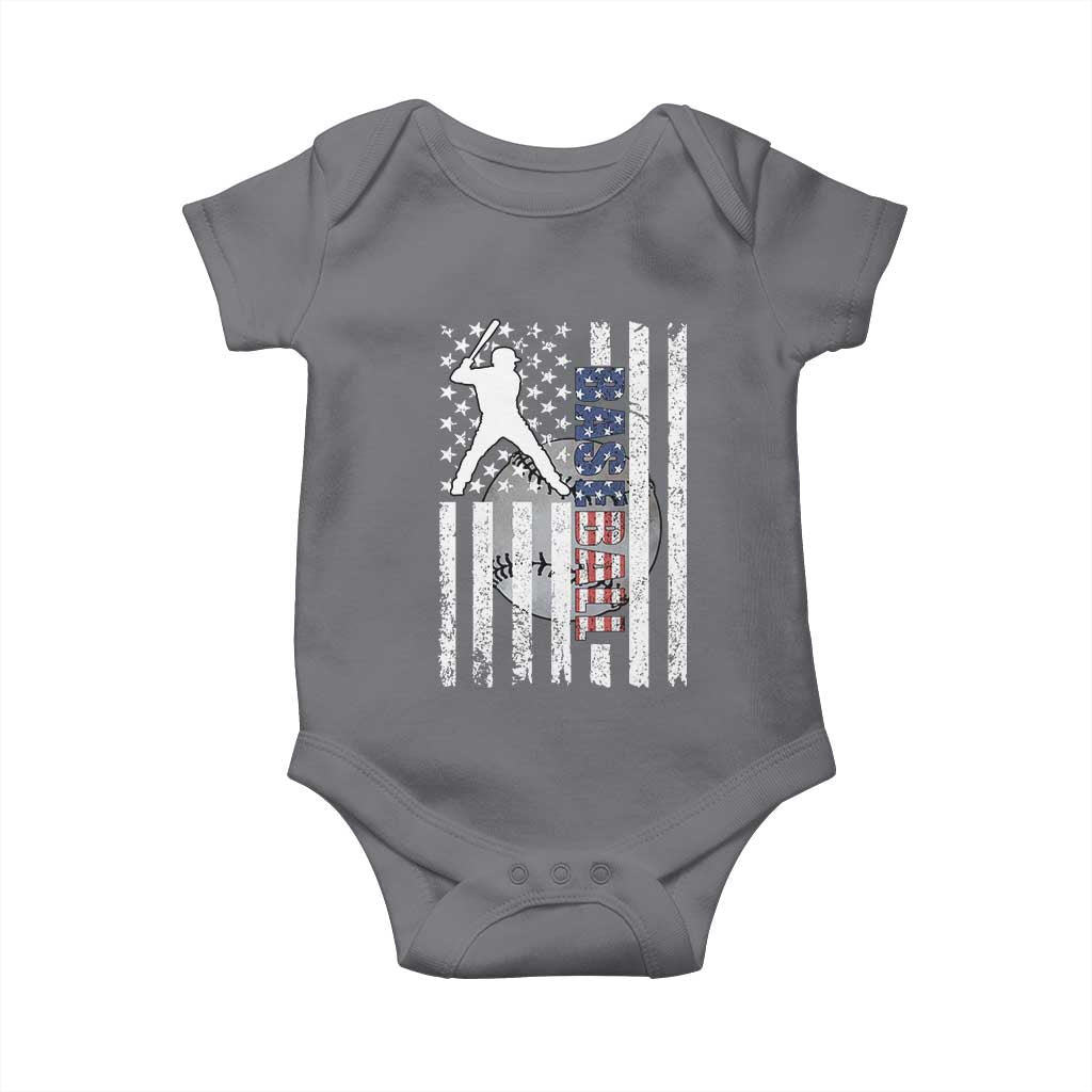 Patriotic Baseball Lover Baby Onesie USA American Flag Gift - Wonder Print Shop