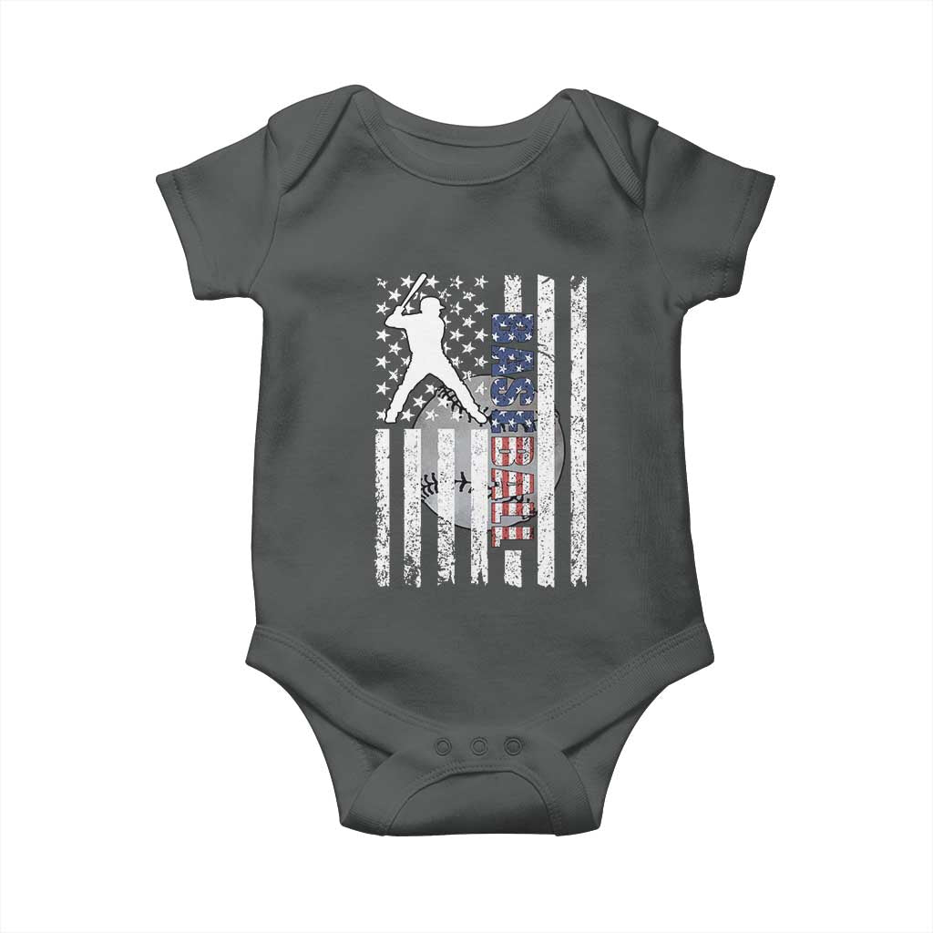 Patriotic Baseball Lover Baby Onesie USA American Flag Gift - Wonder Print Shop