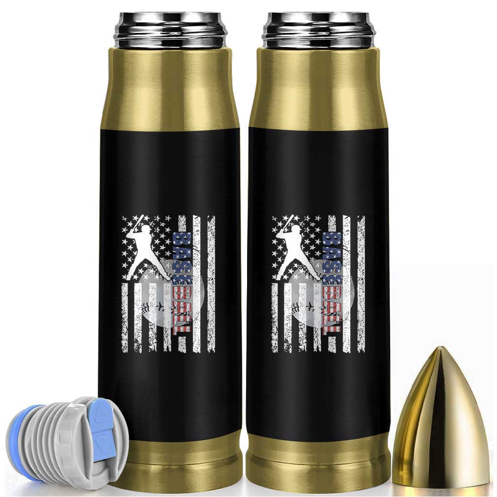 Patriotic Baseball Lover Bullet Tumbler USA American Flag Gift