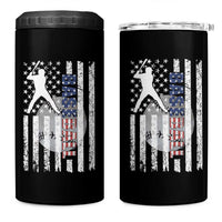 Patriotic Baseball Lover 4 in 1 Can Cooler Tumbler USA American Flag Gift