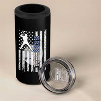 Patriotic Baseball Lover 4 in 1 Can Cooler Tumbler USA American Flag Gift