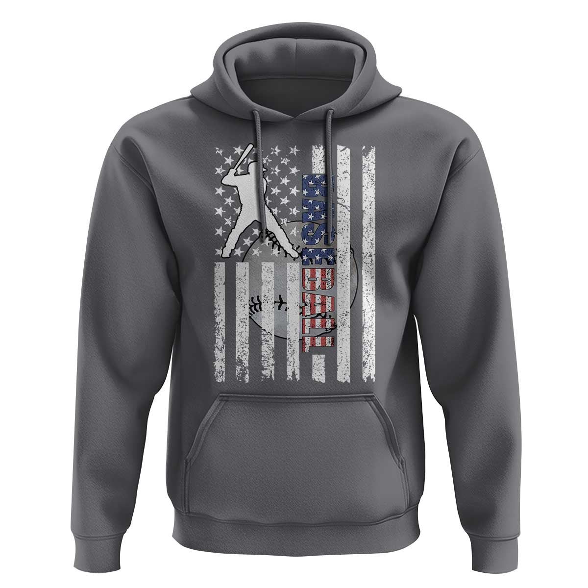 Patriotic Baseball Lover Hoodie USA American Flag Gift - Wonder Print Shop