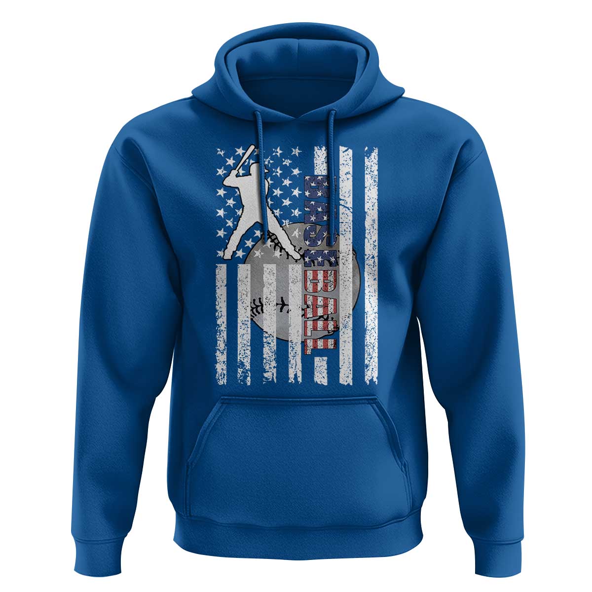 Patriotic Baseball Lover Hoodie USA American Flag Gift - Wonder Print Shop