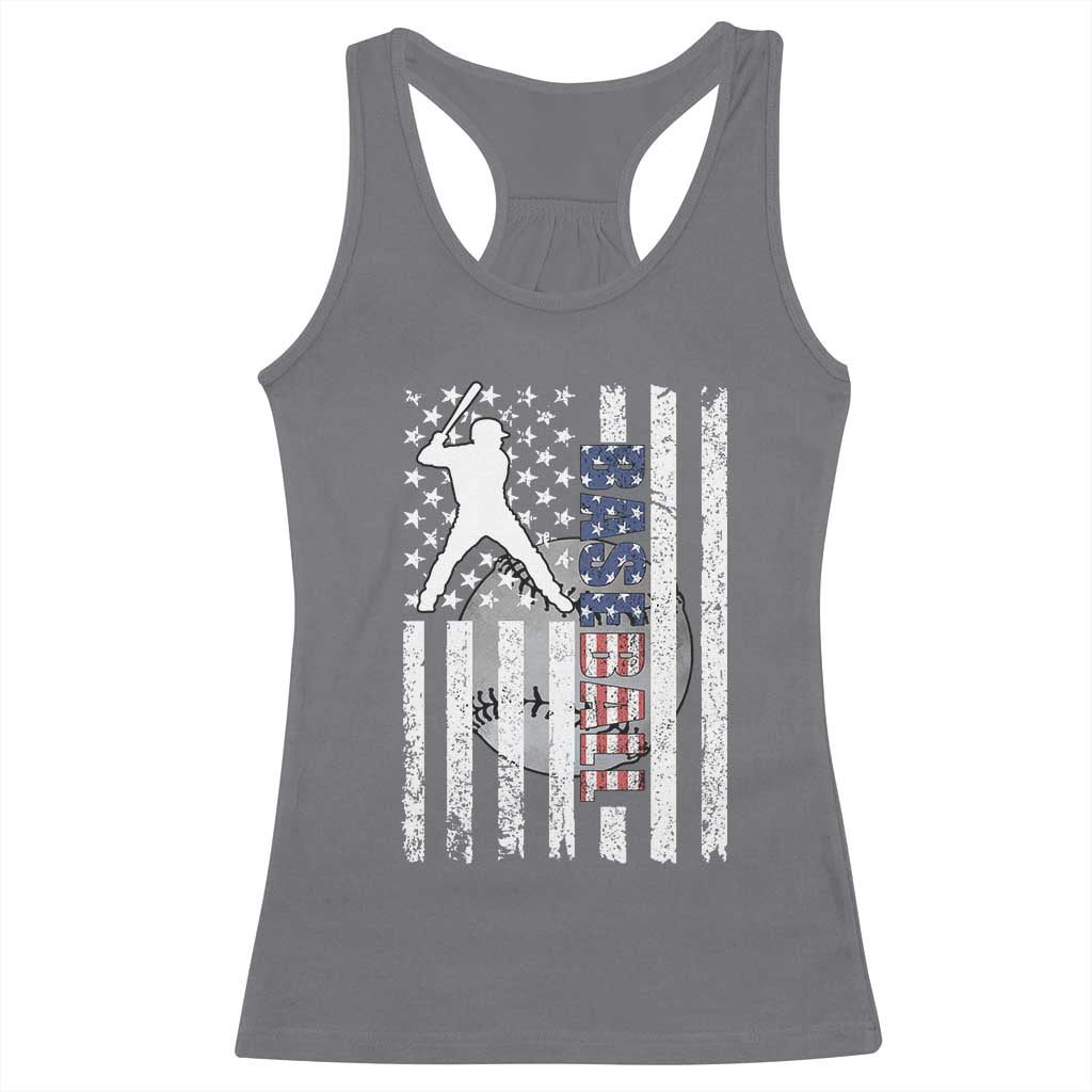 Patriotic Baseball Lover Racerback Tank Top USA American Flag Gift - Wonder Print Shop