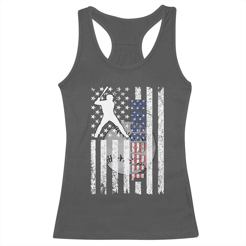 Patriotic Baseball Lover Racerback Tank Top USA American Flag Gift - Wonder Print Shop