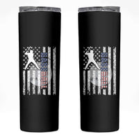 Patriotic Baseball Lover Skinny Tumbler USA American Flag Gift