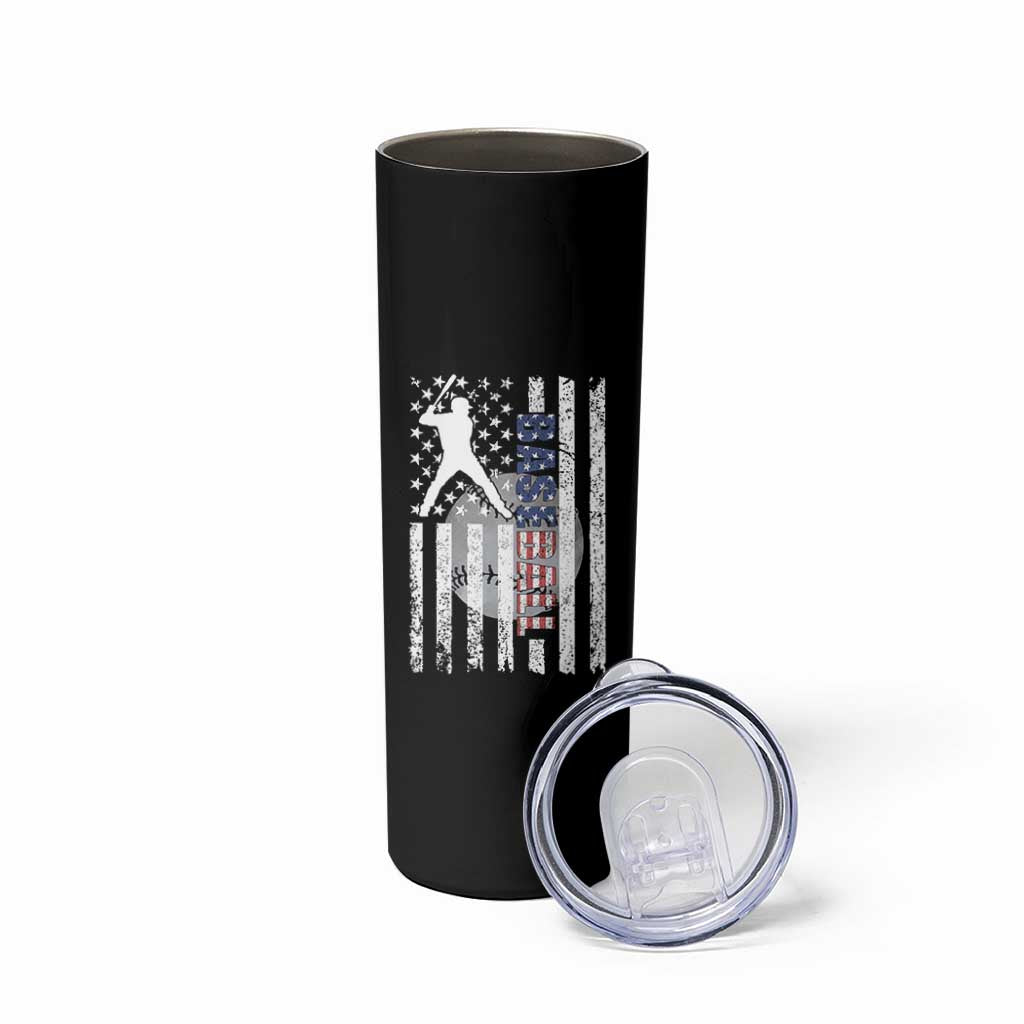 Patriotic Baseball Lover Skinny Tumbler USA American Flag Gift
