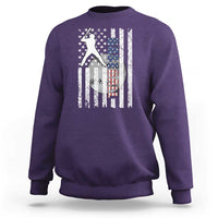 Patriotic Baseball Lover Sweatshirt USA American Flag Gift - Wonder Print Shop