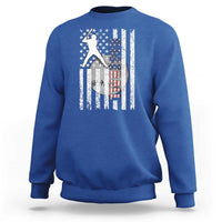Patriotic Baseball Lover Sweatshirt USA American Flag Gift - Wonder Print Shop