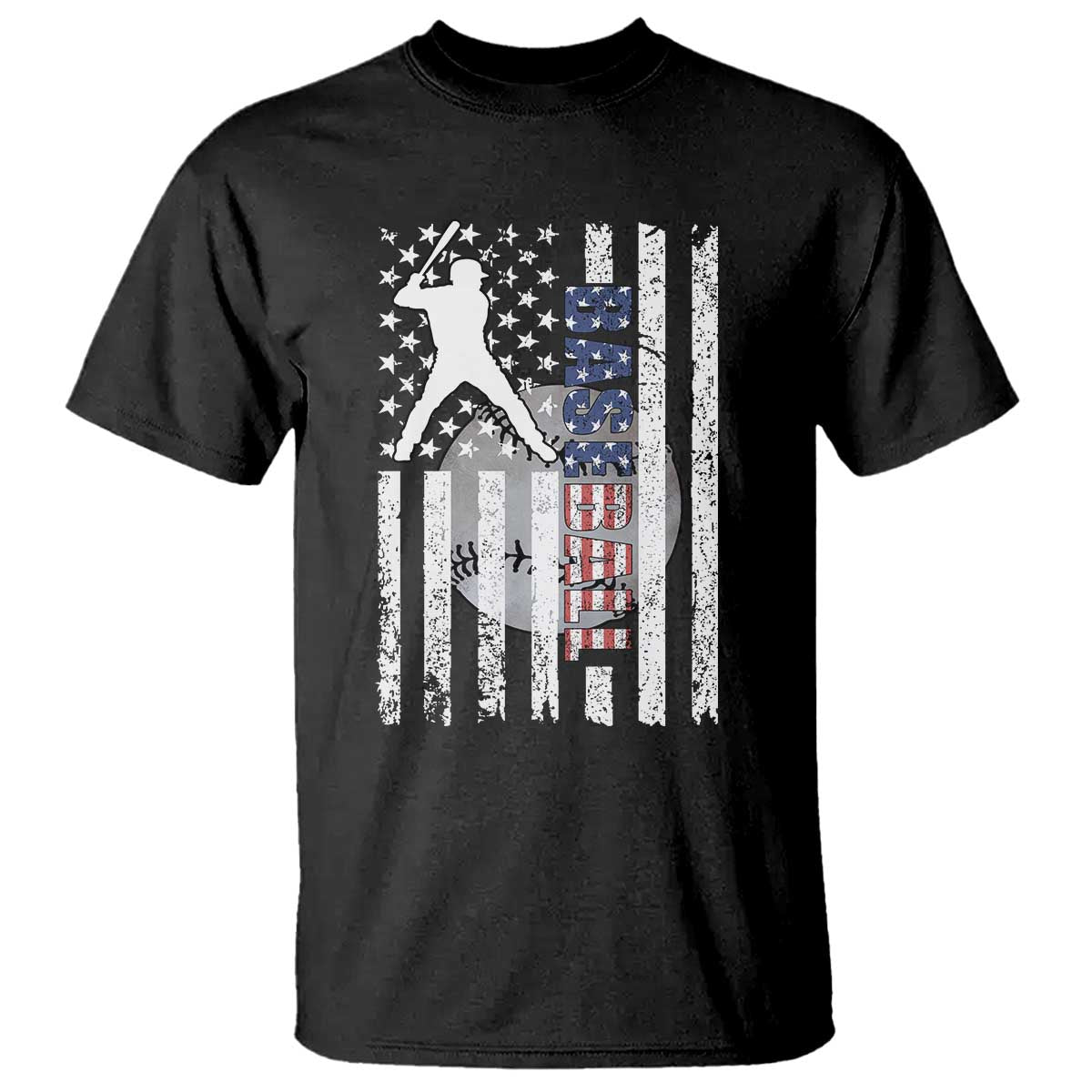 Patriotic Baseball Lover T Shirt USA American Flag Gift - Wonder Print Shop