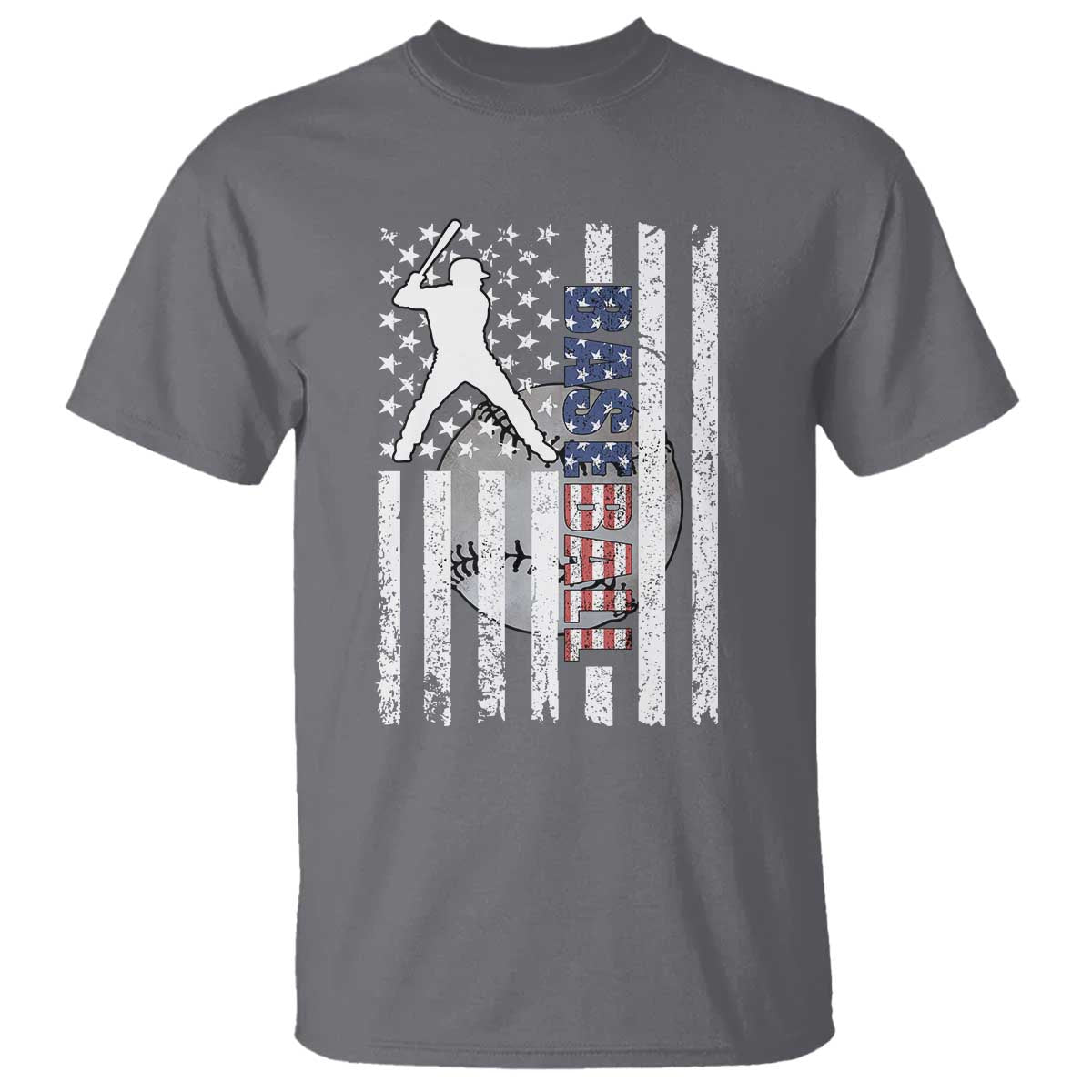 Patriotic Baseball Lover T Shirt USA American Flag Gift - Wonder Print Shop