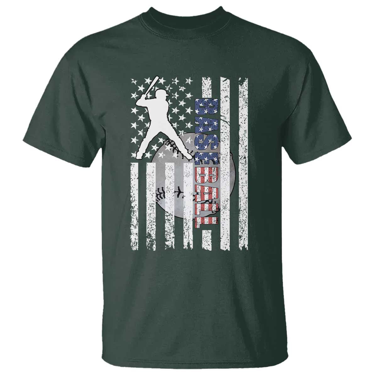 Patriotic Baseball Lover T Shirt USA American Flag Gift - Wonder Print Shop