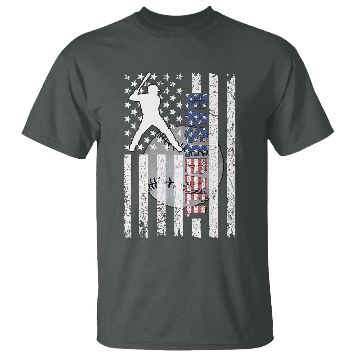 Patriotic Baseball Lover T Shirt USA American Flag Gift - Wonder Print Shop