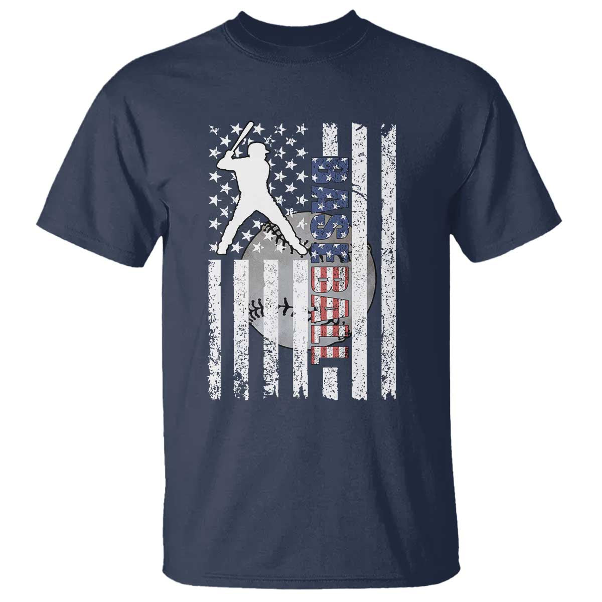 Patriotic Baseball Lover T Shirt USA American Flag Gift - Wonder Print Shop