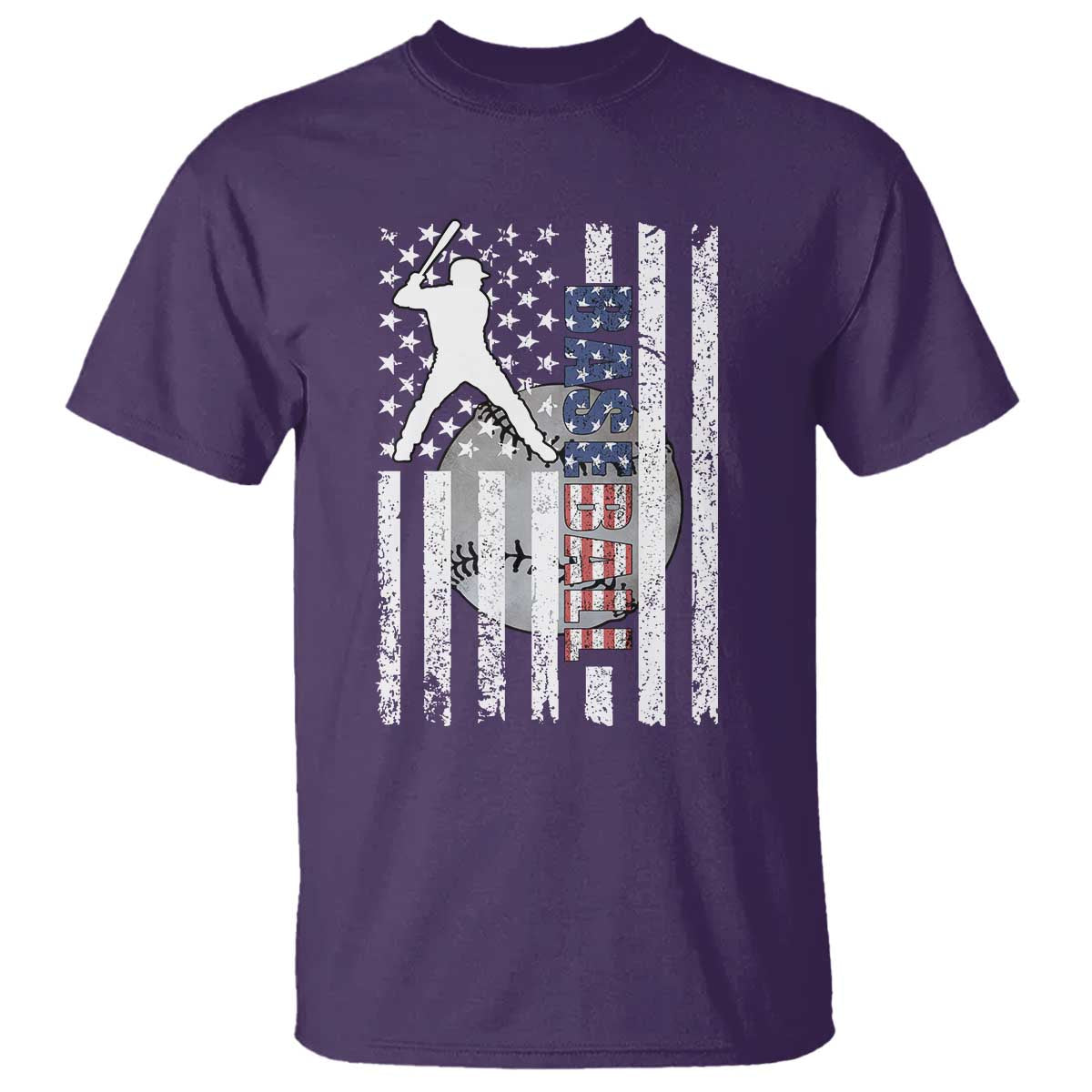 Patriotic Baseball Lover T Shirt USA American Flag Gift - Wonder Print Shop