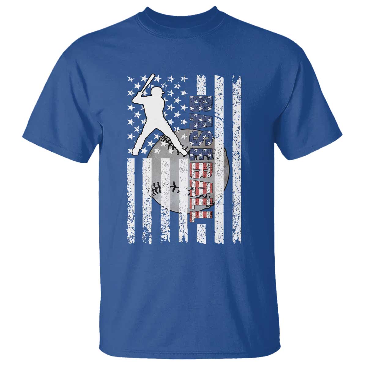 Patriotic Baseball Lover T Shirt USA American Flag Gift - Wonder Print Shop