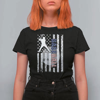 Patriotic Baseball Lover T Shirt For Women USA American Flag Gift - Wonder Print Shop