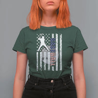 Patriotic Baseball Lover T Shirt For Women USA American Flag Gift - Wonder Print Shop