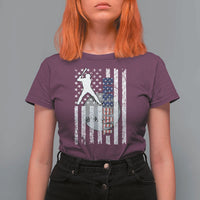 Patriotic Baseball Lover T Shirt For Women USA American Flag Gift - Wonder Print Shop