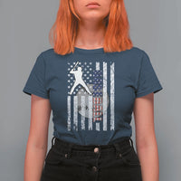Patriotic Baseball Lover T Shirt For Women USA American Flag Gift - Wonder Print Shop