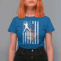 Patriotic Baseball Lover T Shirt For Women USA American Flag Gift - Wonder Print Shop
