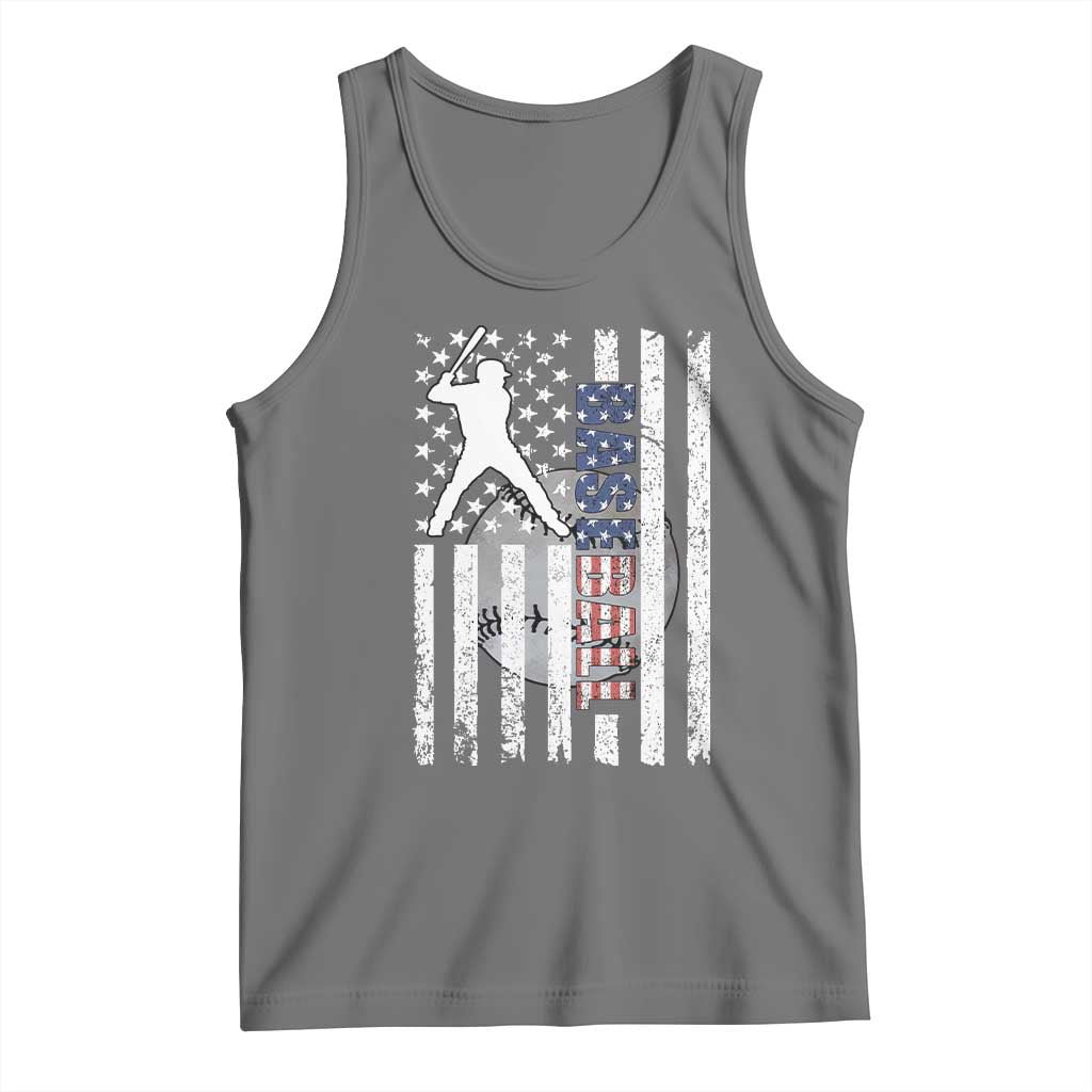 Patriotic Baseball Lover Tank Top USA American Flag Gift - Wonder Print Shop