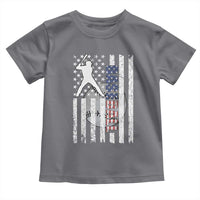 Patriotic Baseball Lover Toddler T Shirt USA American Flag Gift - Wonder Print Shop