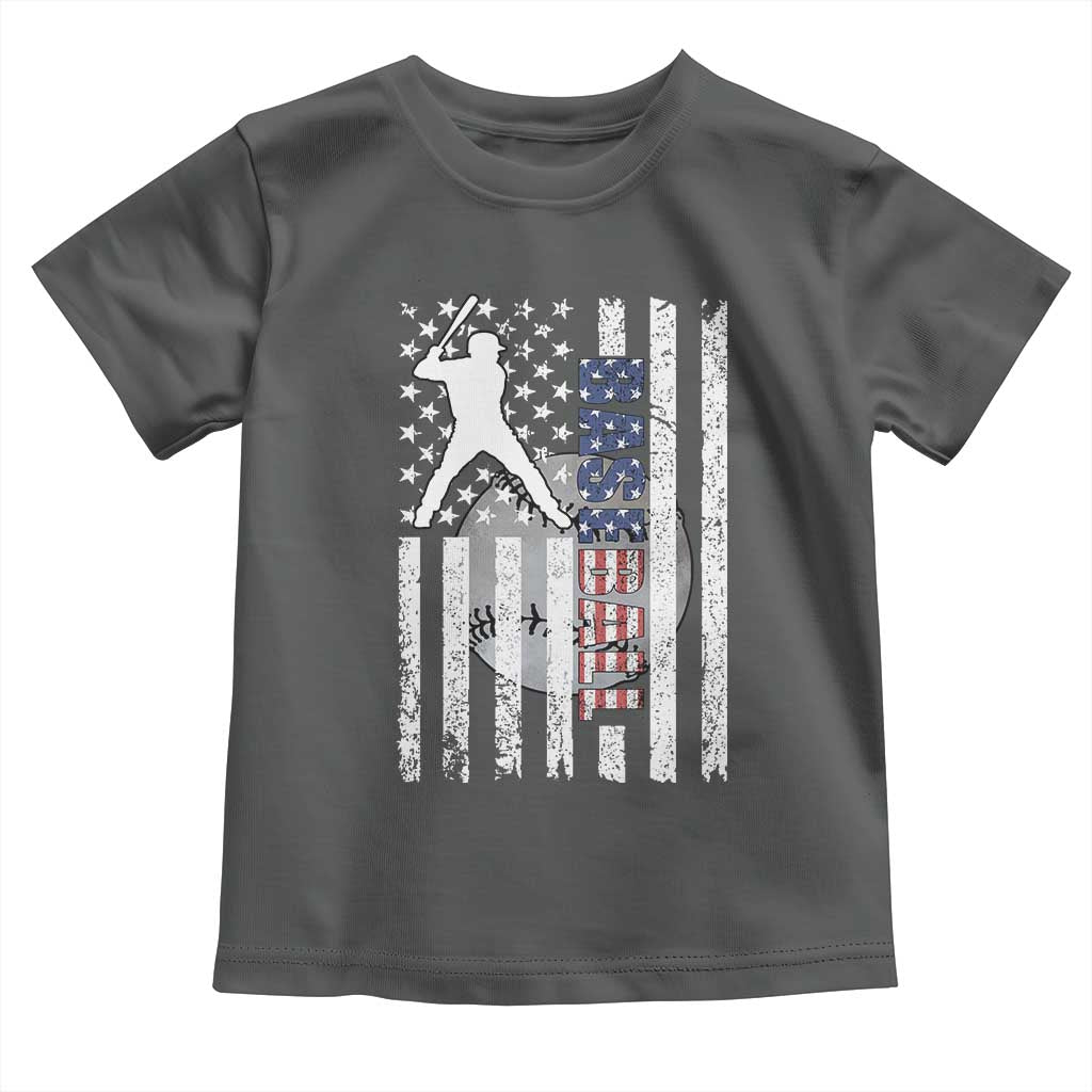 Patriotic Baseball Lover Toddler T Shirt USA American Flag Gift - Wonder Print Shop