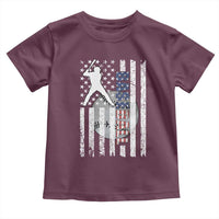 Patriotic Baseball Lover Toddler T Shirt USA American Flag Gift - Wonder Print Shop