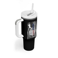 Patriotic Baseball Lover Tumbler With Handle USA American Flag Gift