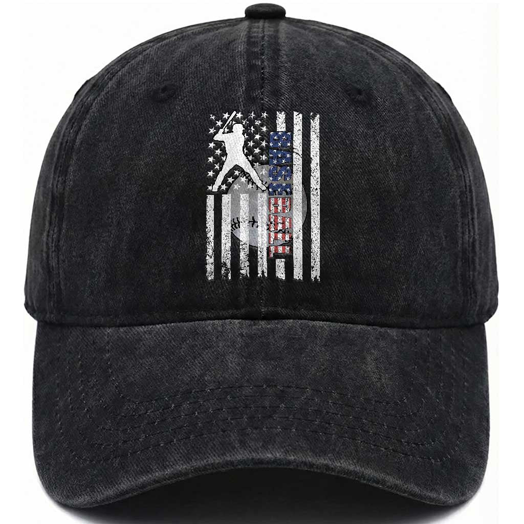 Patriotic Baseball Lover Washed Cotton Baseball Cap USA American Flag Gift
