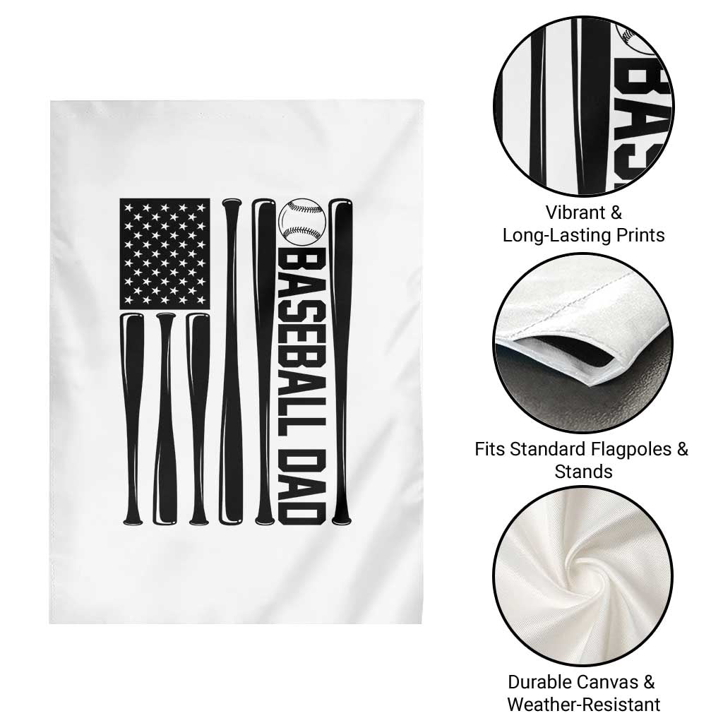 Baseball Dad Patriotic Garden Flag USA American Flag Gift - Wonder Print Shop