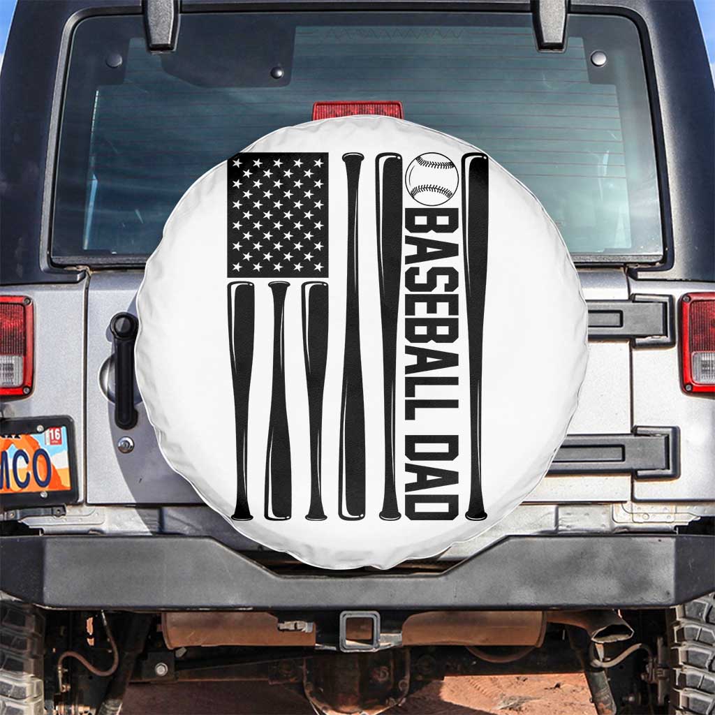 Baseball Dad Patriotic Spare Tire Cover USA American Flag Gift - Wonder Print Shop