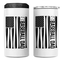 Baseball Dad Patriotic 4 in 1 Can Cooler Tumbler USA American Flag Gift