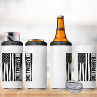 Baseball Dad Patriotic 4 in 1 Can Cooler Tumbler USA American Flag Gift