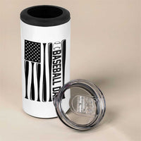 Baseball Dad Patriotic 4 in 1 Can Cooler Tumbler USA American Flag Gift