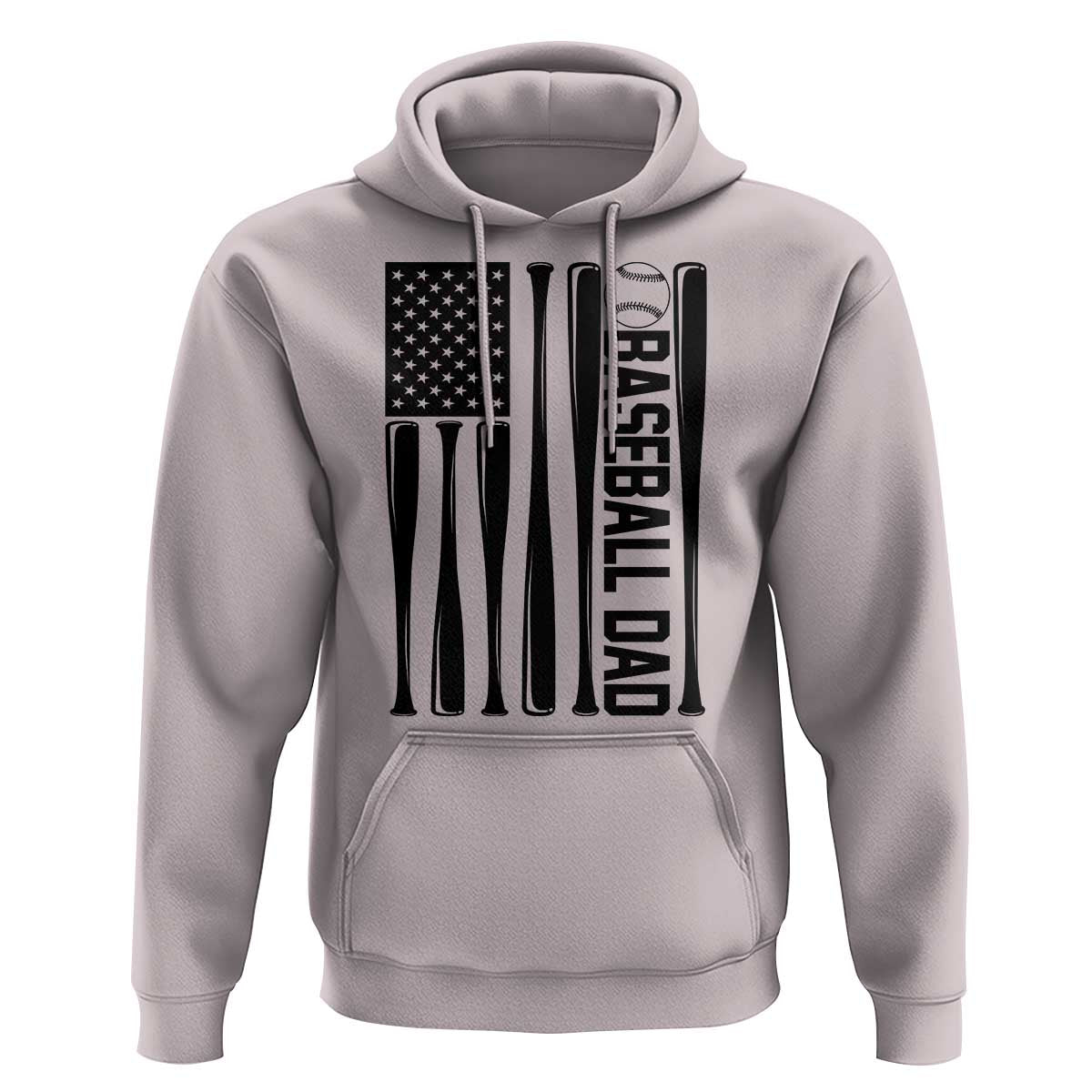 Baseball Dad Patriotic Hoodie USA American Flag Gift - Wonder Print Shop