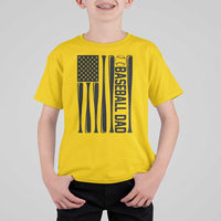 Baseball Dad Patriotic T Shirt For Kid USA American Flag Gift - Wonder Print Shop