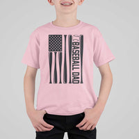 Baseball Dad Patriotic T Shirt For Kid USA American Flag Gift - Wonder Print Shop