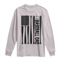 Baseball Dad Patriotic Long Sleeve Shirt USA American Flag Gift - Wonder Print Shop