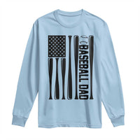 Baseball Dad Patriotic Long Sleeve Shirt USA American Flag Gift - Wonder Print Shop