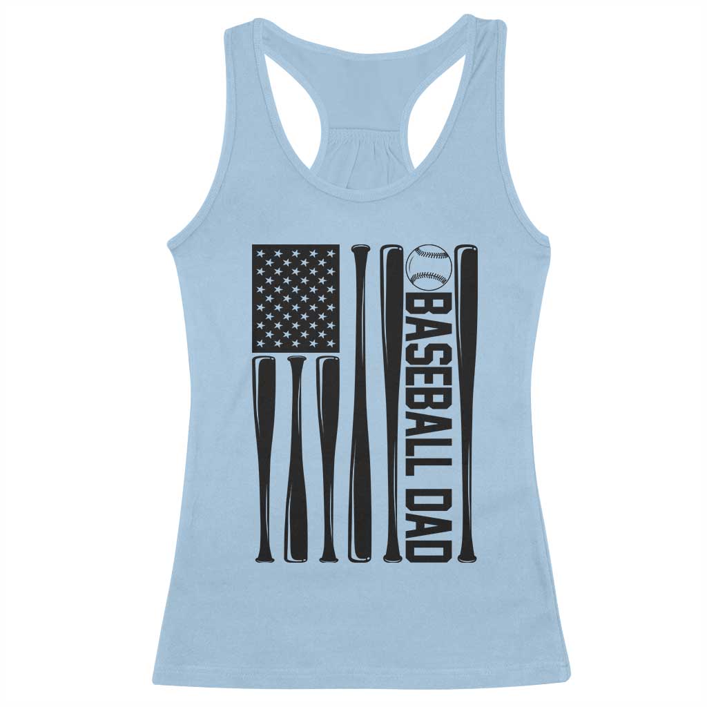 Baseball Dad Patriotic Racerback Tank Top USA American Flag Gift - Wonder Print Shop