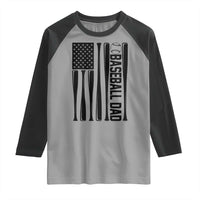 Baseball Dad Patriotic Raglan Shirt USA American Flag Gift - Wonder Print Shop